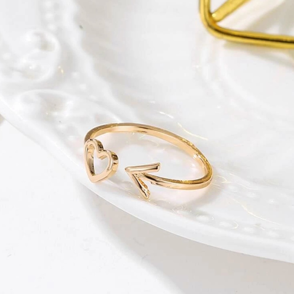 3/$30 Gold Heart & Arrow Ring - Picture 3 of 5